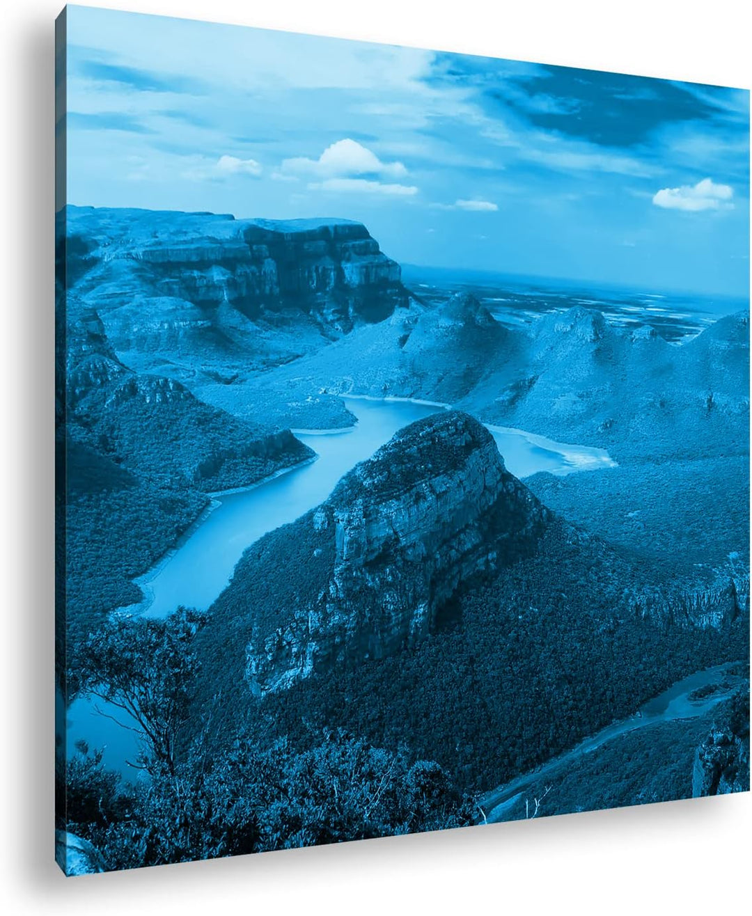 deyoli Traumhafter Küstenlandschaft in Afrika Format: 70x70 Effekt: Monocrome Blau als Leinwand, Mot