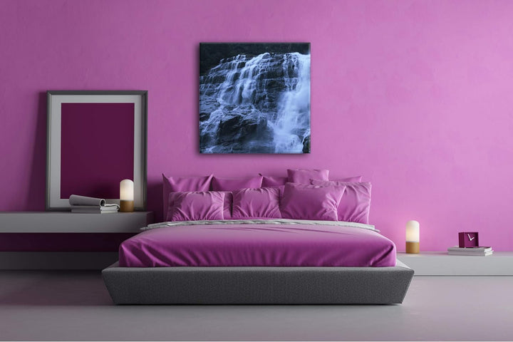 deyoli stürmischer Wasserfall Format: 70x70 als Leinwand, Motiv fertig gerahmt auf Echtholzrahmen, H