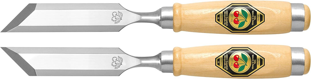 "KIRSCHEN" Werkzeuge 1056020 | Stechbeitelpaar mit schräger Schneide, 20mm 20mm Beige / Silber, 20mm