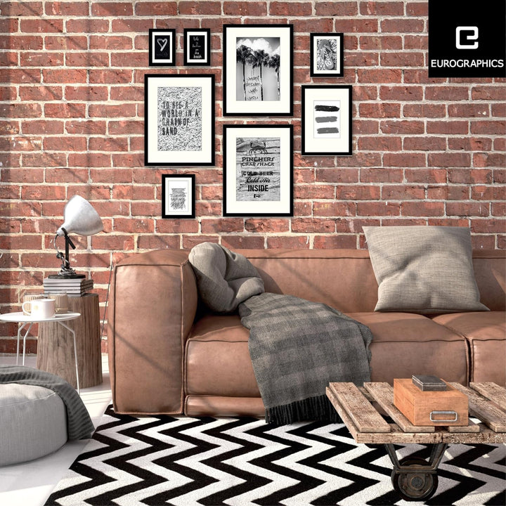 Eurographics Life is Better On The Beach Bilderrahmen-Set, Glas/Holz, Schwarz-Weiss, verschidenen Gr