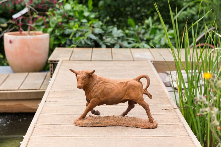 Skulptur Stier Gartenfigur Figur Eisen Garten Garden Sculpture Iron Bull Art