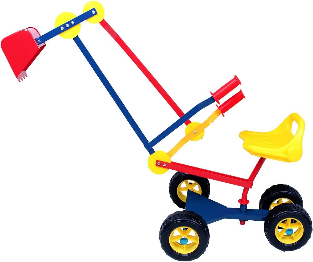 Spielwerk® Sitzbagger 360° Radius Schwenk- und Greiffunktion bis 50kg Sandkasten Aufsitzbagger Reife