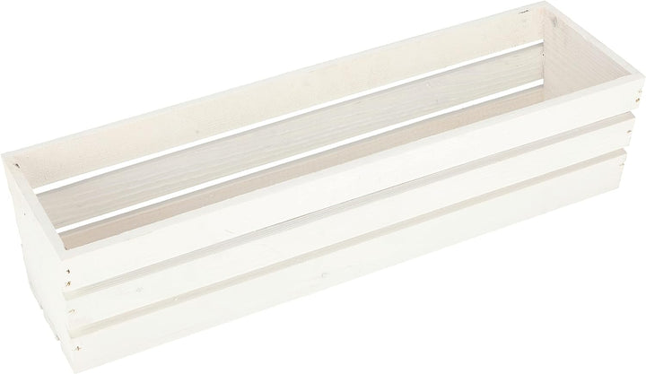 KOTARBAU® Blumenkasten Kräuterkasten aus Holz Langer Balkon-Blumenkasten 600x180x150 mm Weiss Weiss