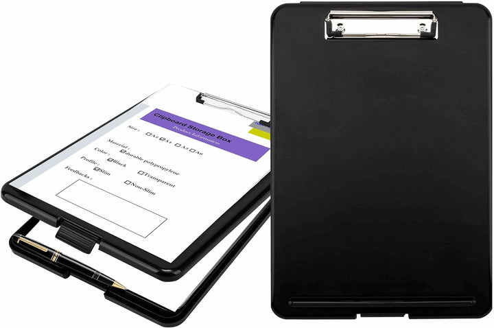 4er A4 Klemmbrett mit Aufbewahrungsfach, Portable Formularhalter mit Aufbewahrungsbox, Portable Schr