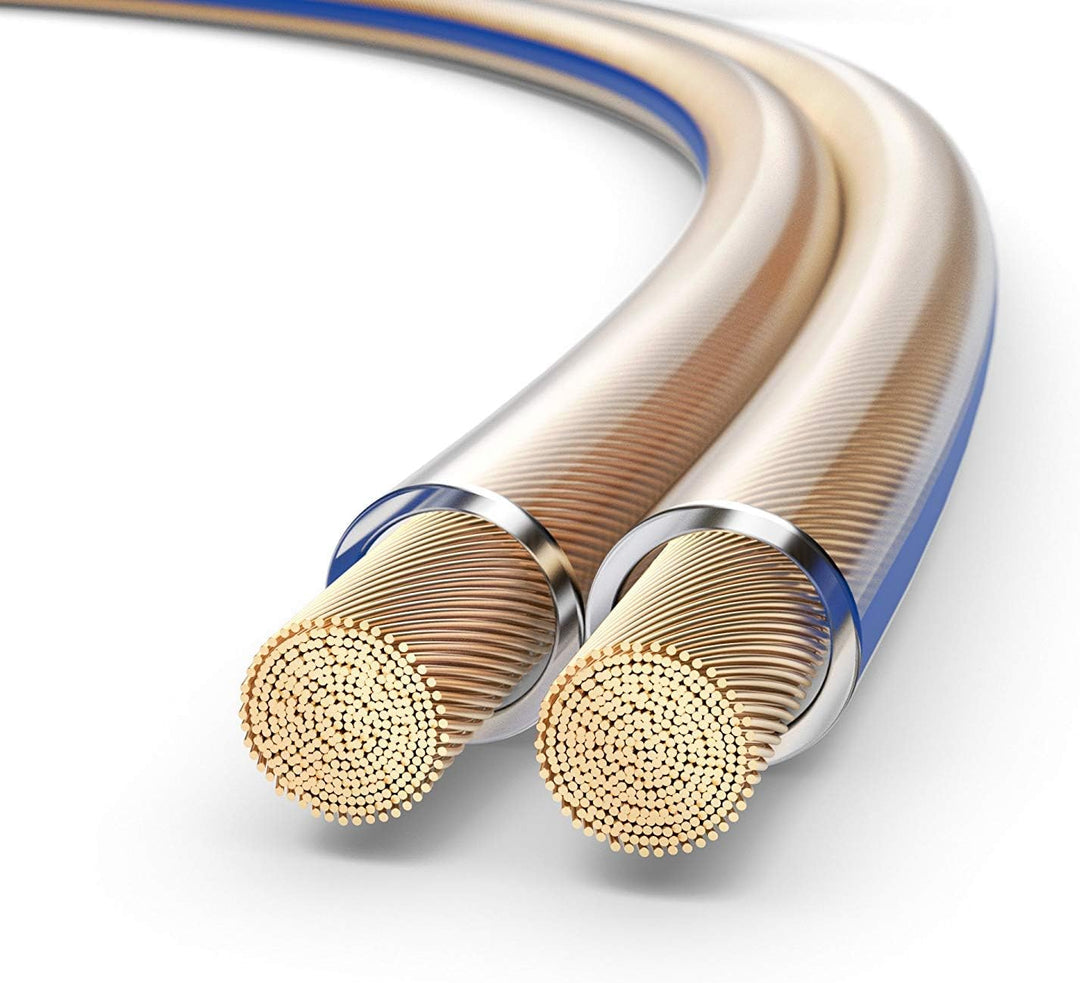 conecto Lautsprecherkabel OFC Professional UltraFlex 2x2,5mm² Kabel Querschnitt (99,9% OFC Vollkupfe