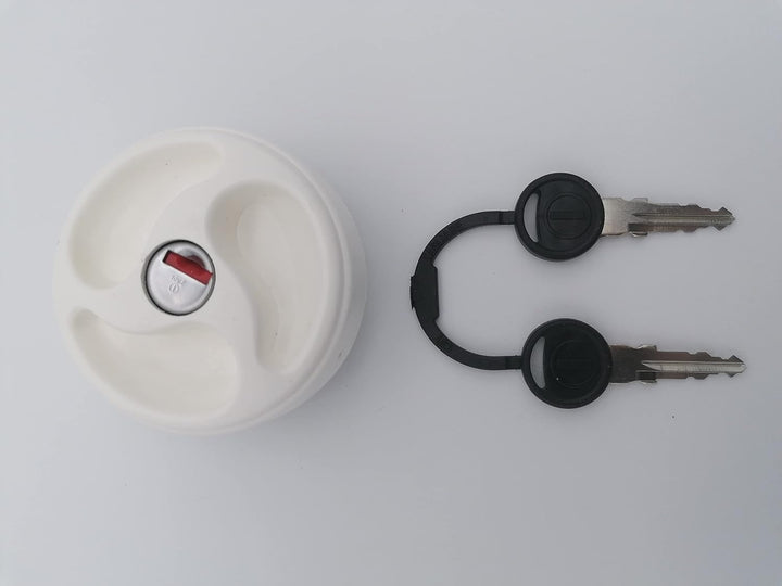 CR-MOESANCO® Weisser Wassertankdeckel für Wohnwagen, mit 3 versenkten Griffen, Wassereinlass mit Reg