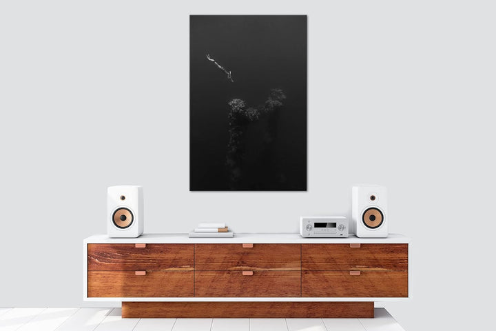 deyoli tiefer Tauchgang zum Meeresgrund Effekt: Schwarz&Weiss, Format: 80x60 als Leinwandbild, Motiv