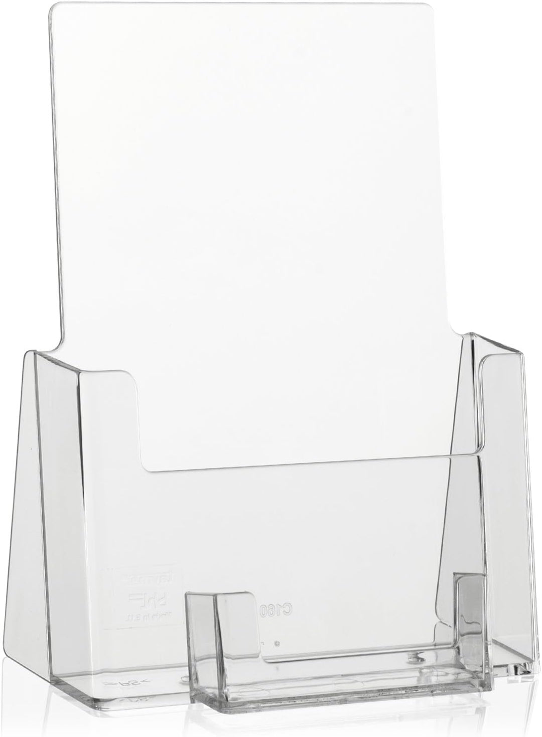 2 Stück taymar DIN A5 Tisch-Prospektständer, Flyerständer mit Visitenkartenfach, transparenter Prosp