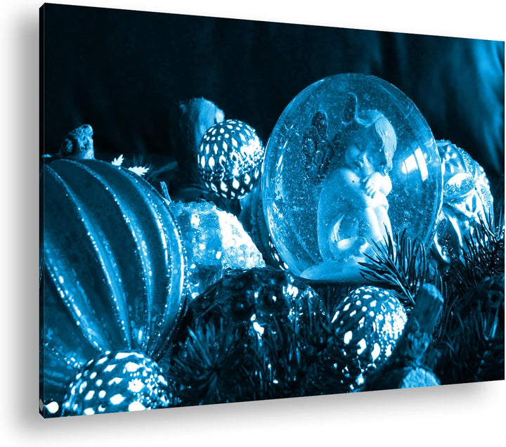 deyoli kleiner Engel in einer Kugel Format 80x60 Effekt: Monocrome Blau als Leinwandbild, Motiv fert