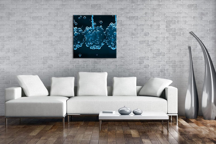 deyoli Wasserblasen an Kirschen Format: 60x60 Effekt: Monocrome Blau als Leinwand, Motiv fertig gera