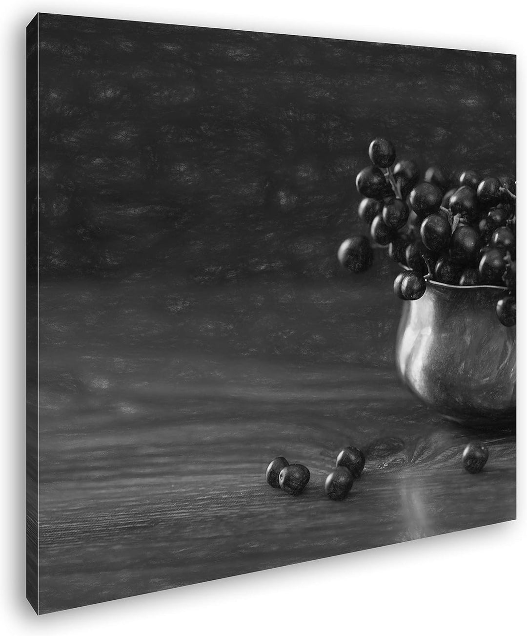 deyoli Schalle voller Ligusterbeeren Format: 70x70 Effekt: Schwarz&Weiss als Leinwandbild, Motiv fer