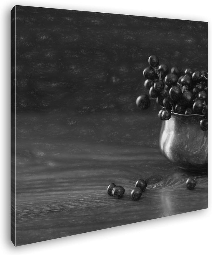 deyoli Schalle voller Ligusterbeeren Format: 70x70 Effekt: Schwarz&Weiss als Leinwandbild, Motiv fer