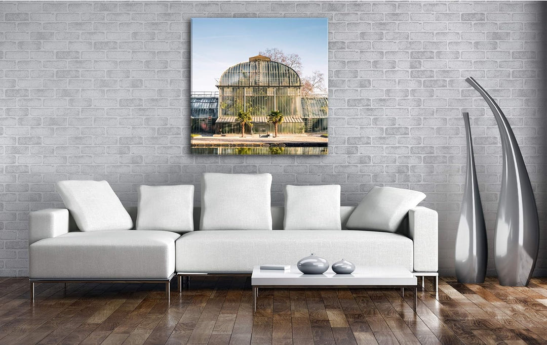deyoli riesiges Gewächshaus Format: 60x60 als Leinwandbild, Motiv fertig gerahmt auf Echtholzrahmen,