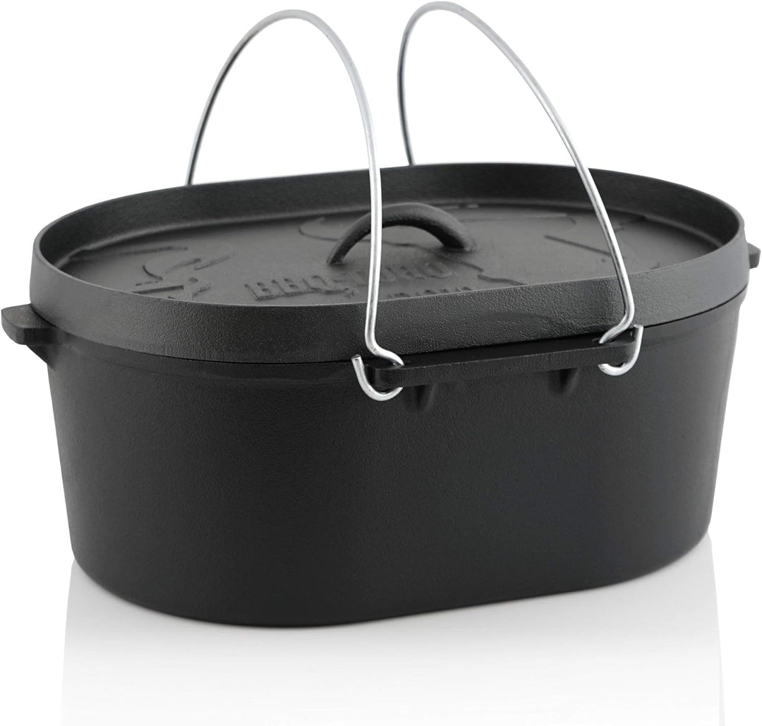 BBQ-Toro Dutch Oven DO10 I 9,3 Liter Gusseisen Kochtopf ohne Füsse I bereits eingebrannt - preseason