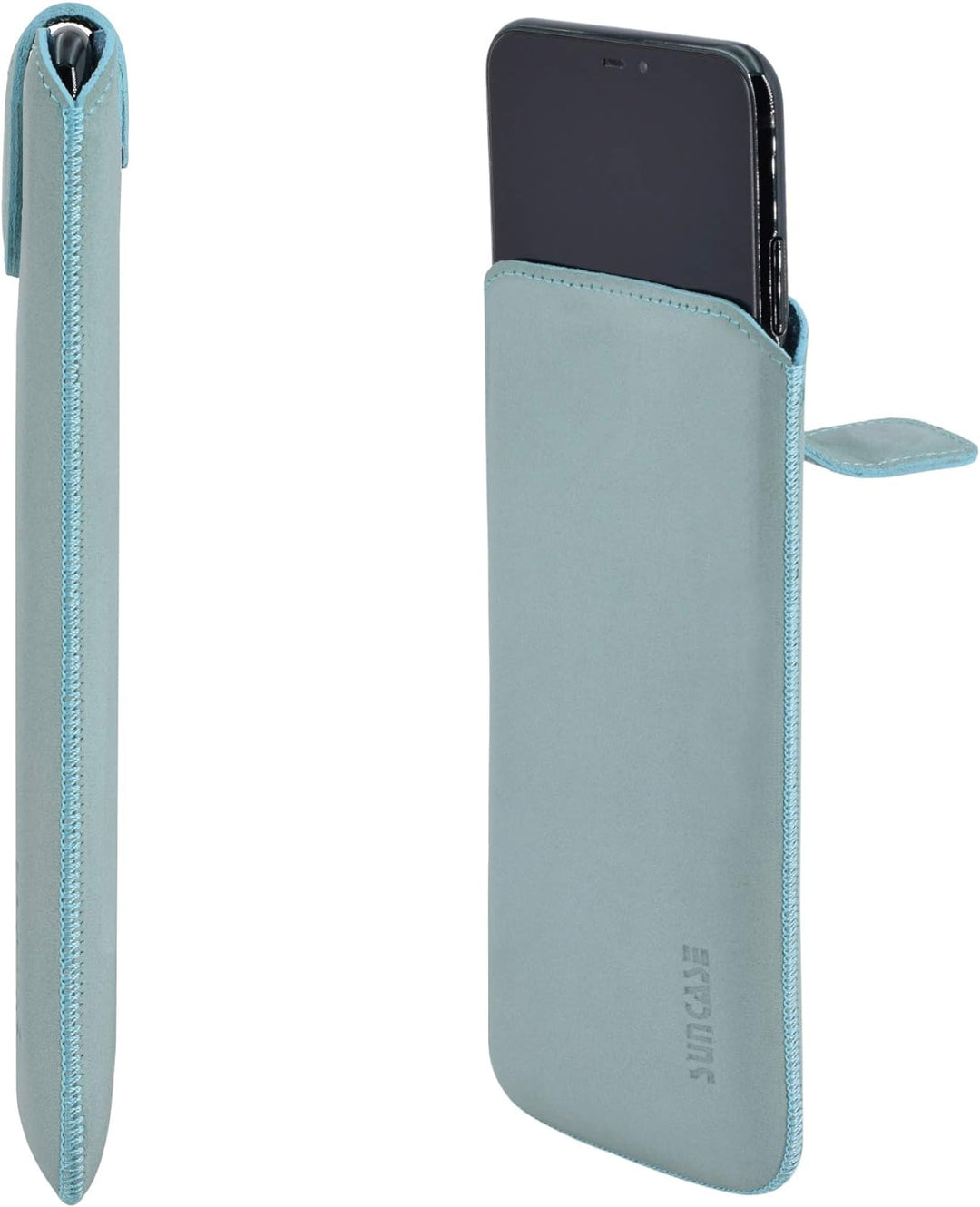 Suncase ECHT Ledertasche Leder Etui *Slim-Edition* für Swissvoice G50 Leder Hülle Handytasche (mit R