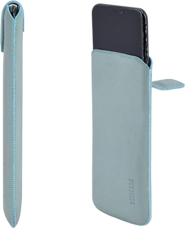 Suncase ECHT Ledertasche Leder Etui *Slim-Edition* für Swissvoice G50 Leder Hülle Handytasche (mit R