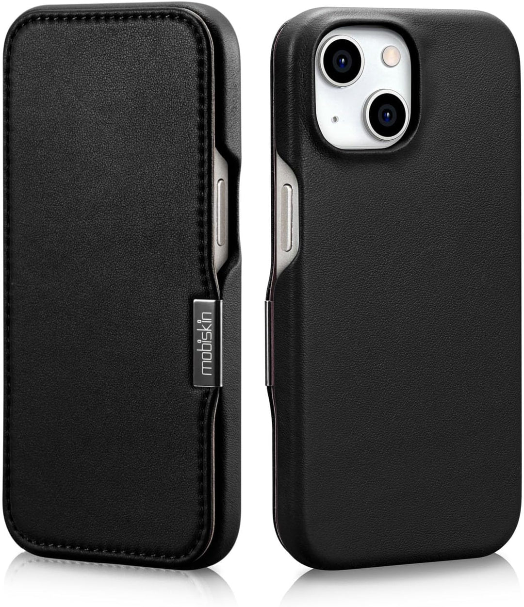 Mobiskin Hülle für iPhone 15 (6,1 Zoll), Handyhülle mit Leder, Case kompatibel mit MagSafe, Schutzhü