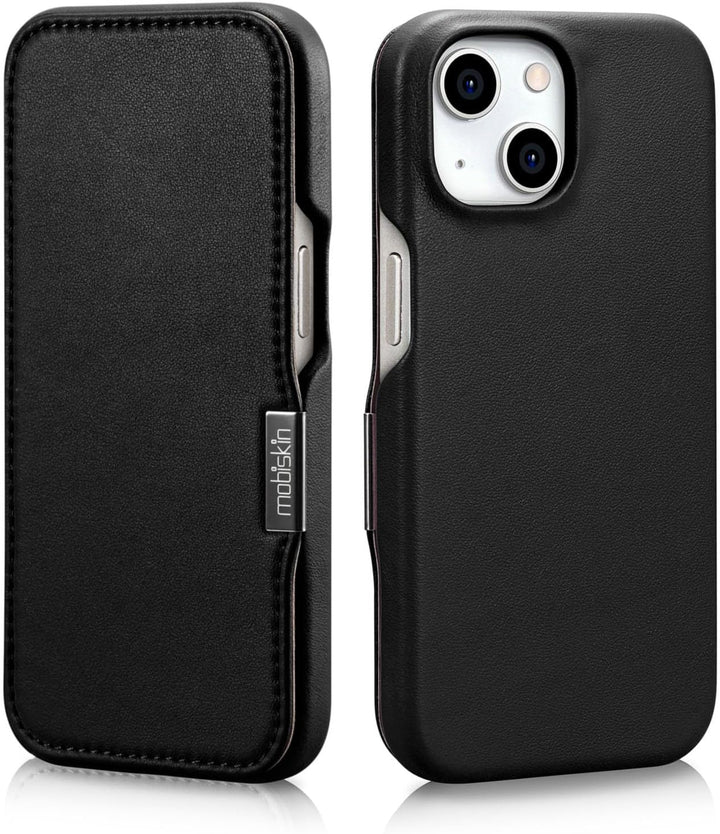 Mobiskin Hülle für iPhone 15 (6,1 Zoll), Handyhülle mit Leder, Case kompatibel mit MagSafe, Schutzhü