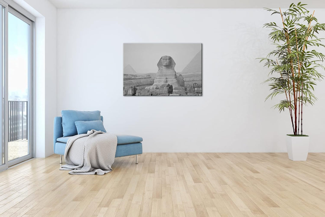 deyoli Sphinx in Ägypten Format: 120x80 Effekt: Schwarz&Weiss als Leinwandbild, Motiv fertig gerahmt