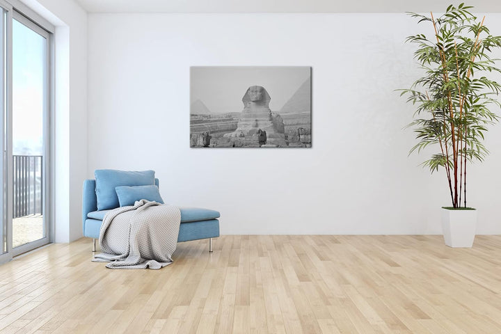 deyoli Sphinx in Ägypten Format: 120x80 Effekt: Schwarz&Weiss als Leinwandbild, Motiv fertig gerahmt