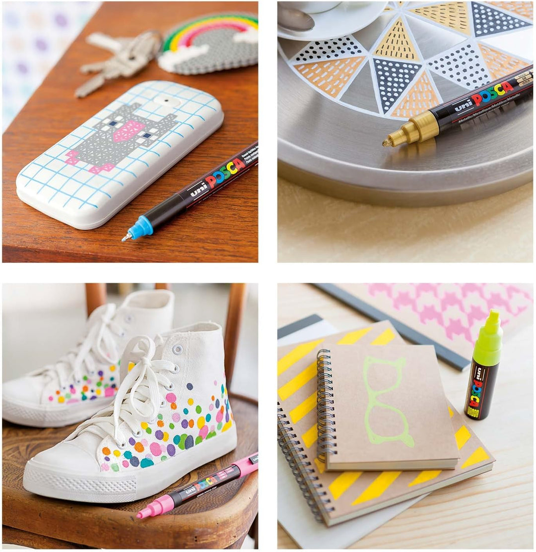 uni-ball 181716 - POSCA Marker mit kalibrierter Spitze, 16er Set, 16er Set