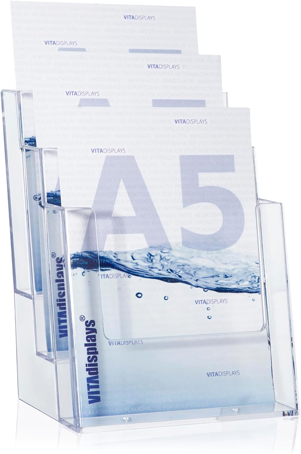 2 3C160 Stück taymar Prospektständer, 3 Fächer, für Prospekte, Broschüren in A5 3 Fächer 2er Pack Si