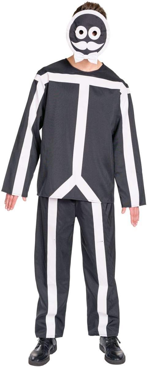Rubie's Herren Kostüm Strichmännchen Karneval Fasching Gr. L