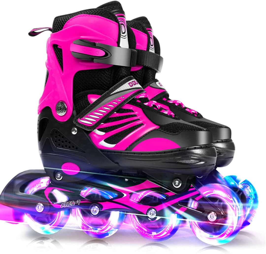 Lixada Inline Skates Kinder Vestellbare Inliner mit beleuchteten PU RĂ€dern Rollschuhe Geschenk fĂŒr K