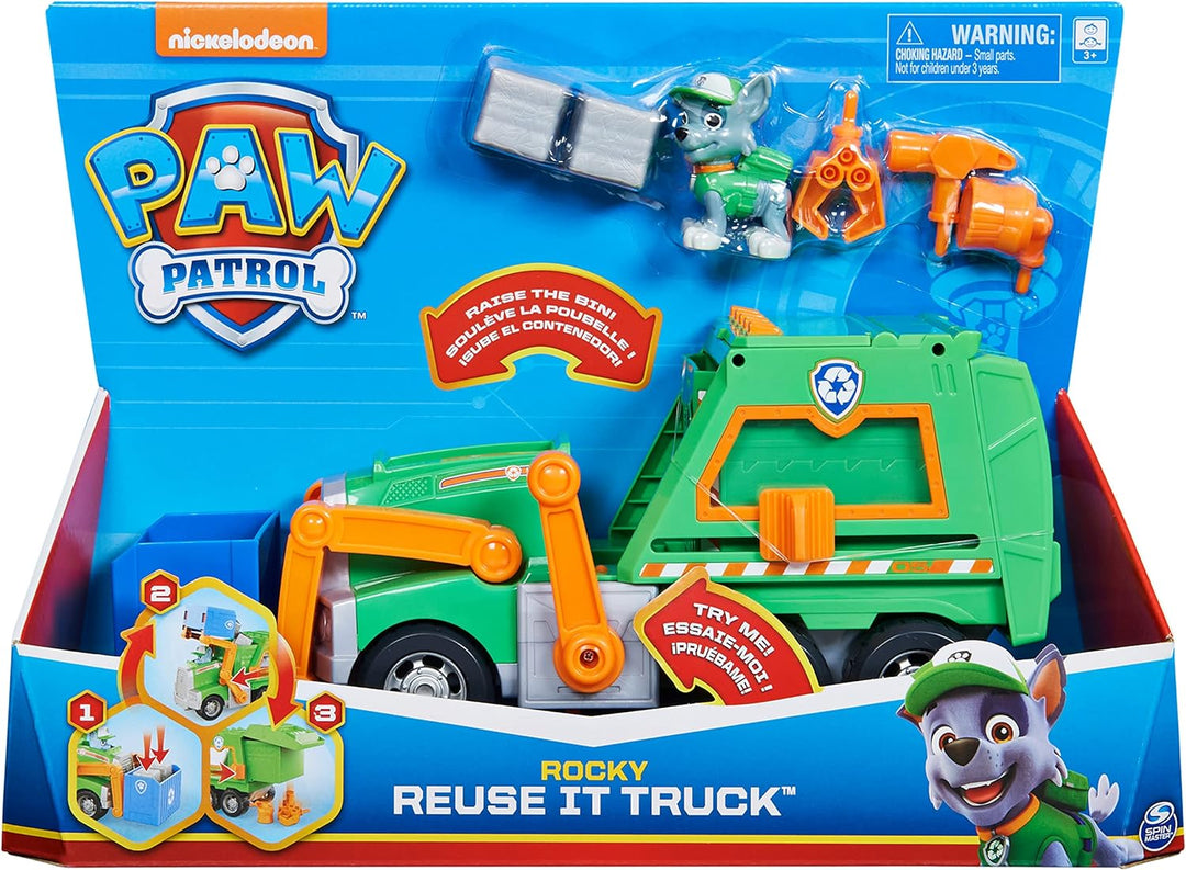 Paw Patrol Rockys Deluxe-Recycling-Truck mit Sammelfigur und 3 Werkzeugen Single, Single