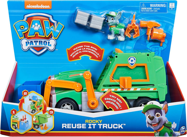 Paw Patrol Rockys Deluxe-Recycling-Truck mit Sammelfigur und 3 Werkzeugen Single, Single
