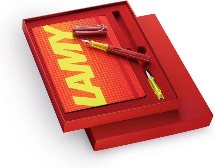 LAMY AL-star Set leichter Füllhalter aus Aluminium in glossy red mit ergonomischem Griff und poliert