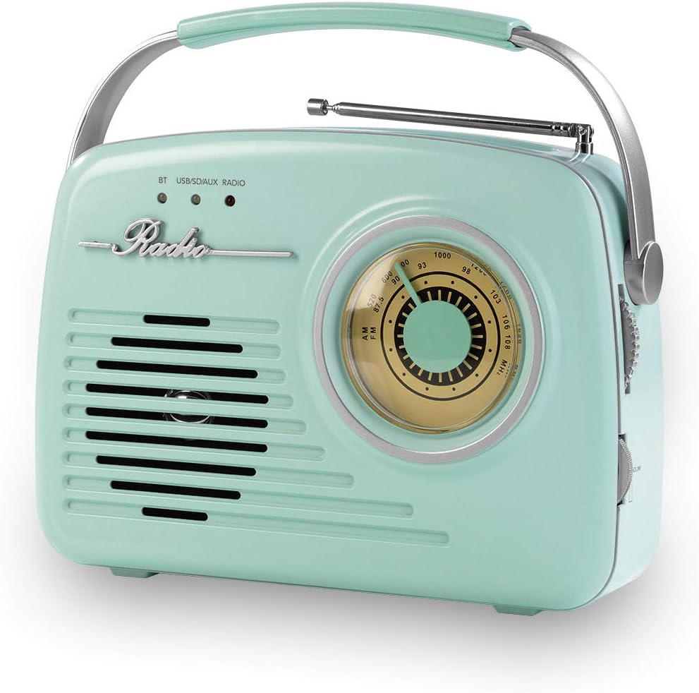 EASYmaxx Design Radio | Tragbares Radio im angesagten 50's Retro Style | Mit Bluetooth®-Technologie,