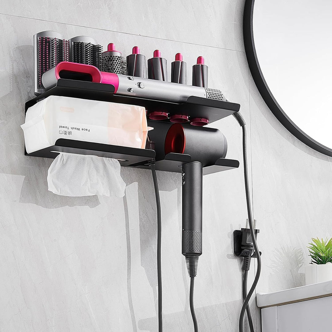 DingGreat föhnhalter wand ohne bohren für Dyson Airwrap Styler Complete, Aluminium Wandhalterung Stä