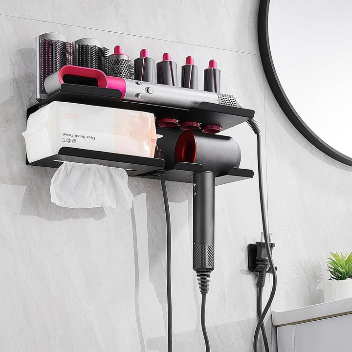 DingGreat föhnhalter wand ohne bohren für Dyson Airwrap Styler Complete, Aluminium Wandhalterung Stä