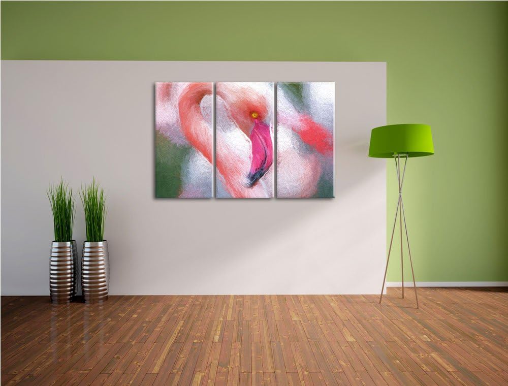 prächtiger Flamingo Spezial 3-Teiler Leinwandbild 120x80 Bild auf Leinwand, XXL riesige Bilder ferti