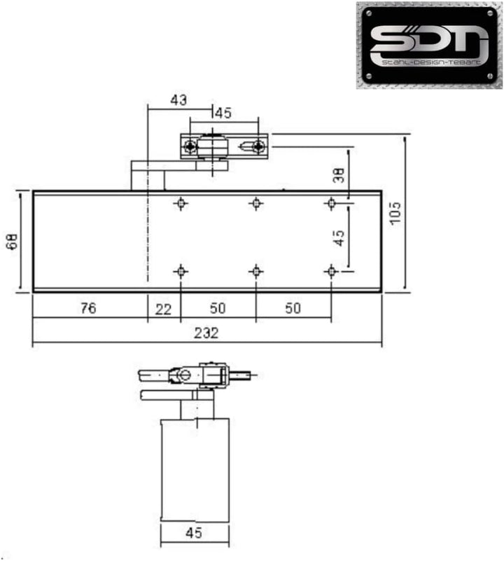 Obentürschliesser Dormakaba TS 72 RF - Silber