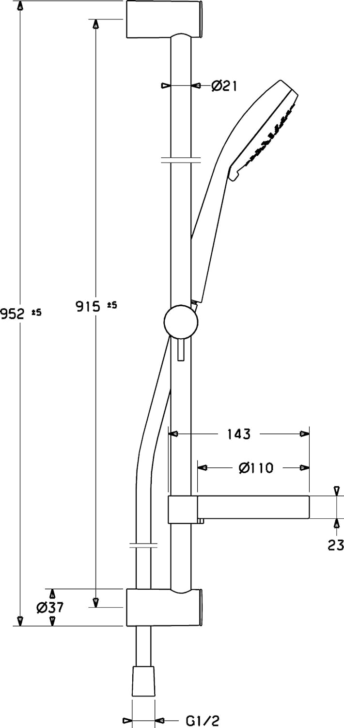 Hansa Renovierungsset HANSAPRISMA 48080131 Thermostat für Brause, Handbrause 3-strahlig, verchromt