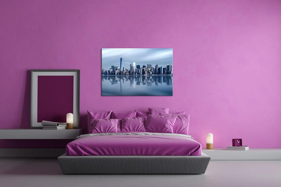 deyoli Küste von New York Format: 100x70 als Leinwand, Motiv fertig gerahmt auf Echtholzrahmen, Hoch