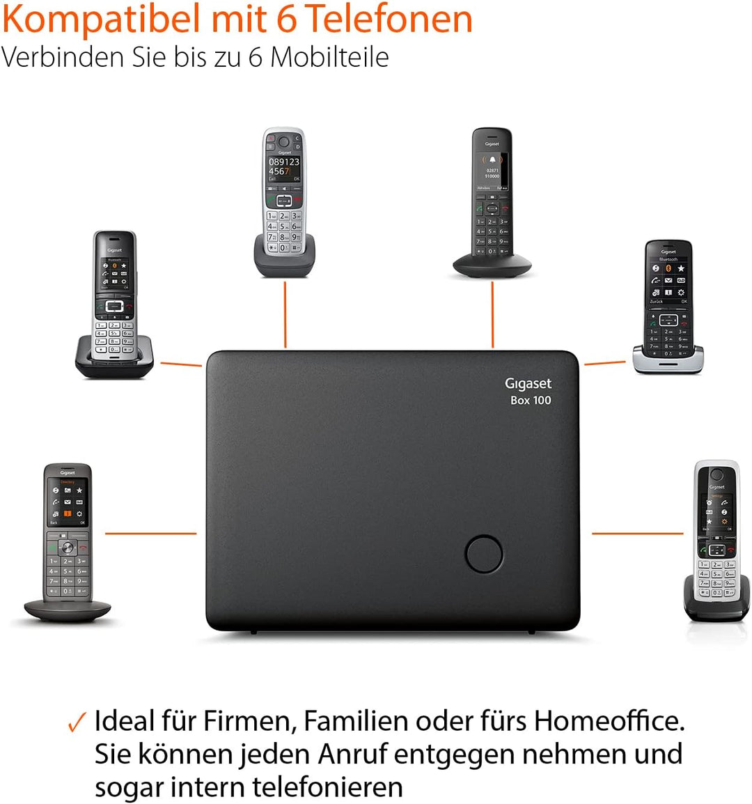 Gigaset Comfort 520HX & Box100 – Elegantes Schnurloses DECT-Telefon - top Audioqualität - Freisprech
