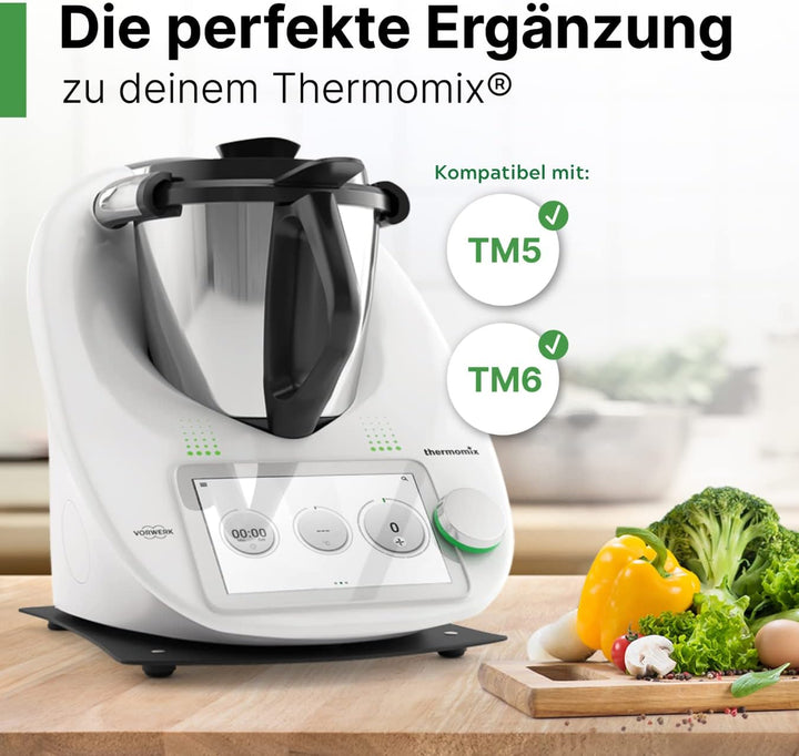 Gleitbrett kompatibel mit dem Thermomix TM6 / TM5 in schwarz - perfektes Zubehör passend für deinen