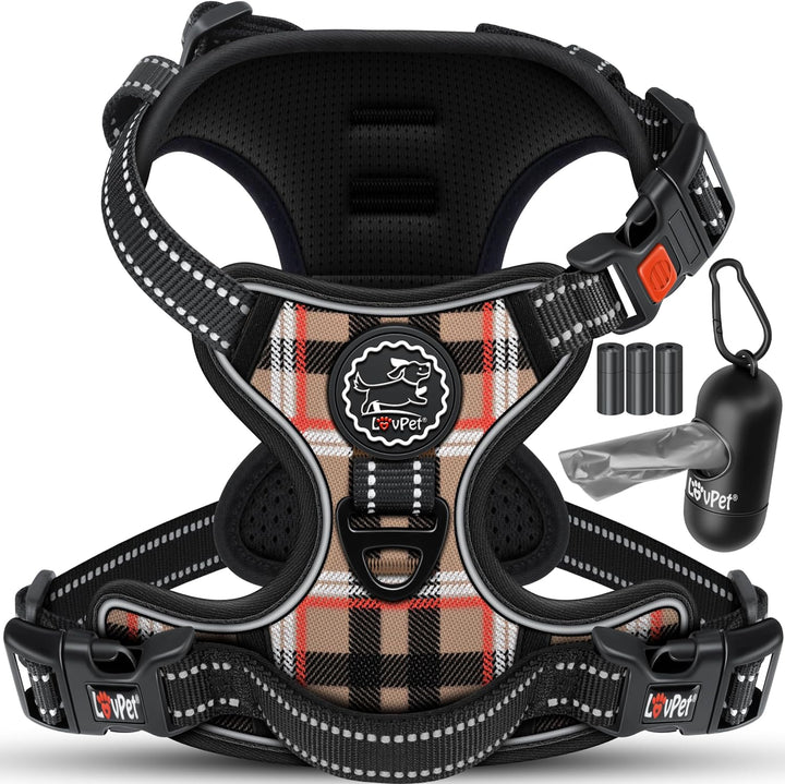 Lovpetยฎ Hundegeschirr ohne Zug & wรผrgen fรผr grosse Hunde atmungsaktiv & weich Brustgeschirr reflekti