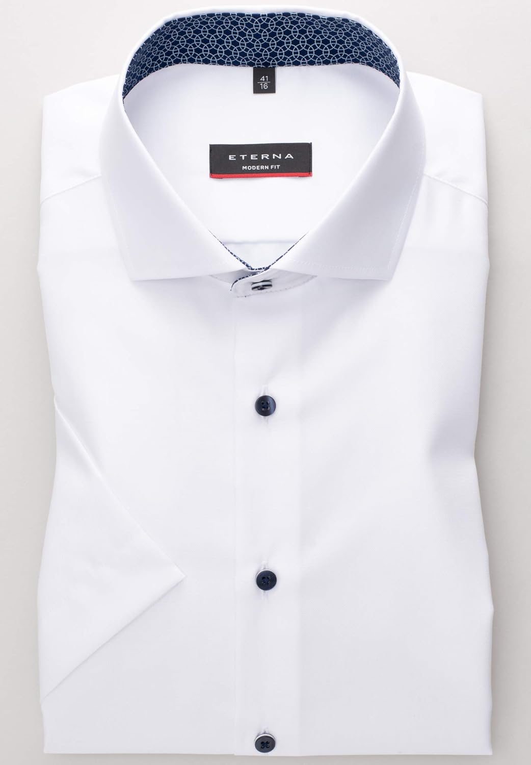 eterna Kurzarm Hemd Modern Fit Twill unifarben