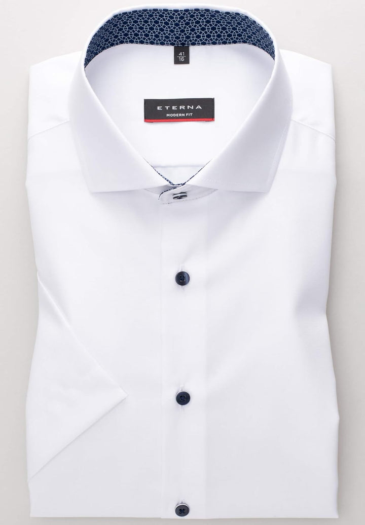 eterna Kurzarm Hemd Modern Fit Twill unifarben
