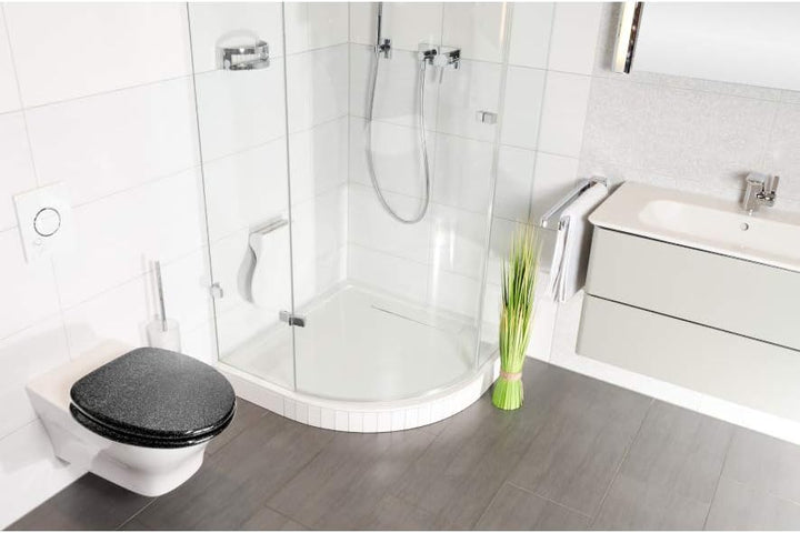 WC Sitz mit Absenkautomatik, hochwertige Oberfläche, einfache Montage, stabile Scharniere, Glitzer S