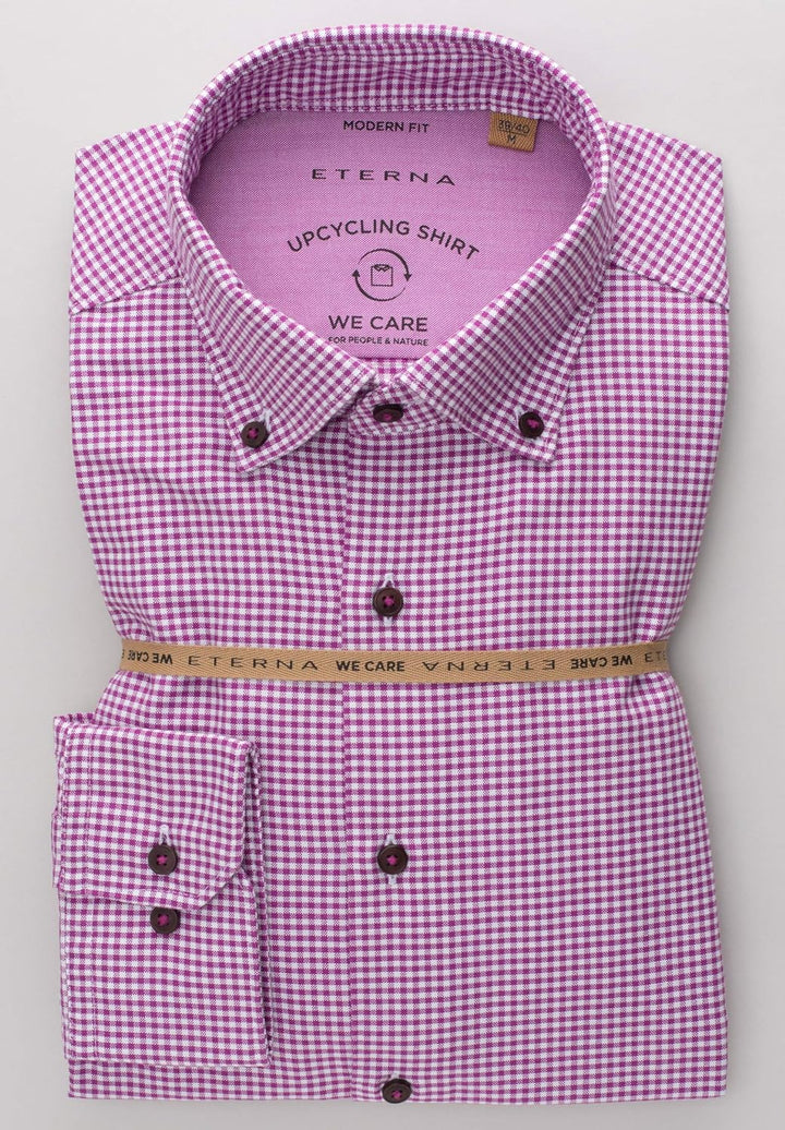 eterna Langarm Hemd Regular Fit Oxford kariert