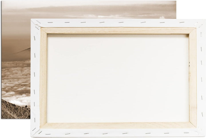 deyoli Vulkane in Java Indonesien Format: 80x60 Effekt: Sepia als Leinwandbild, Motiv fertig gerahmt