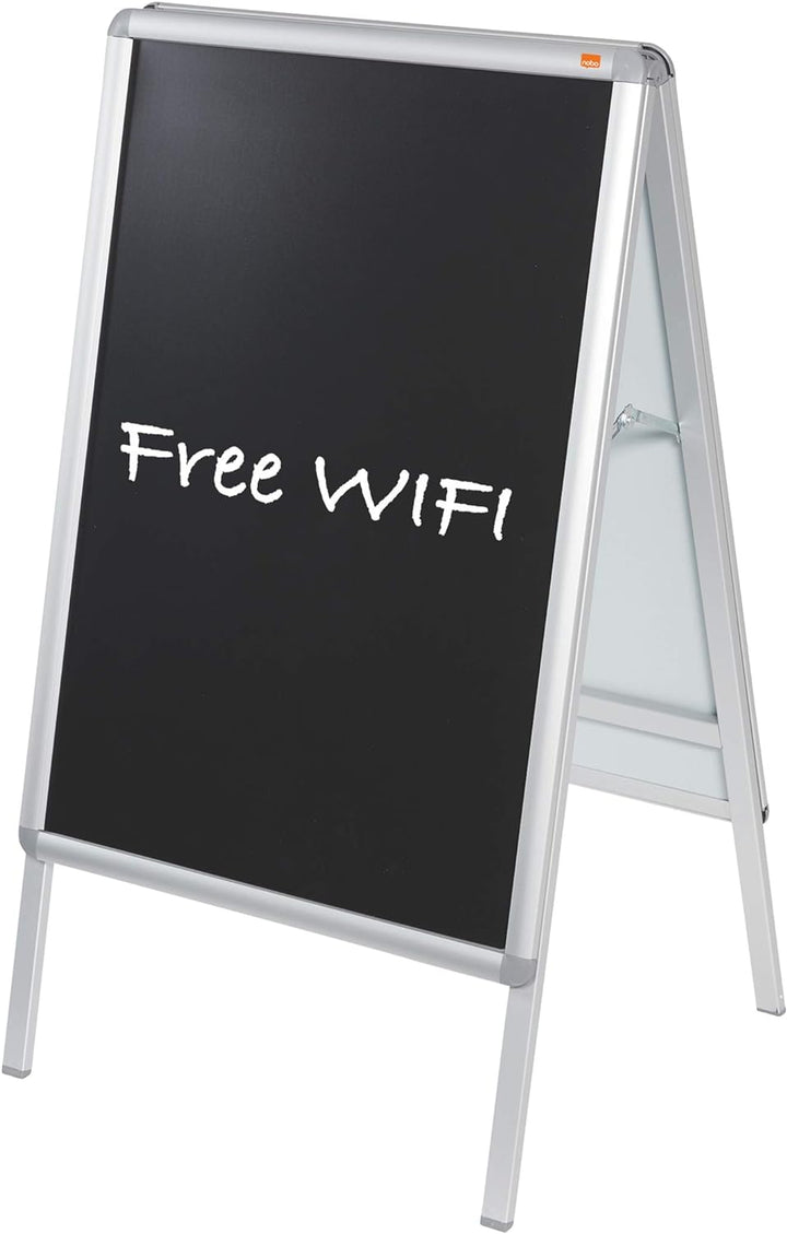 Nobo Premium Plus Tafeleinsatz für Plakatständer und Plakatrahmen, Grösse A1, Kreidetafel mit abwisc