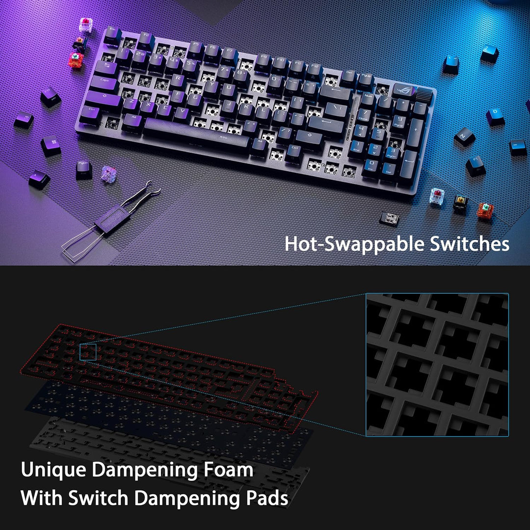 ASUS ROG Strix Scope II 96 Wireless mechanische Gaming Tastatur (ROG NX-Switches, Handballenablage,