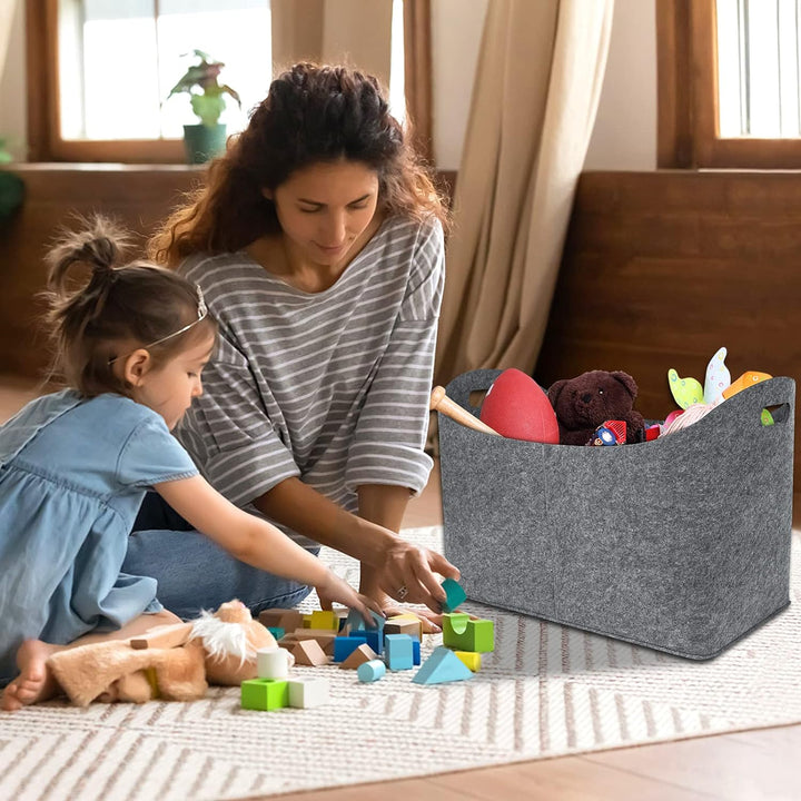 Yznahre Filztaschen, 4 Stücke Faltbar Filztasche Kaminholz Kaminholztasche Filz, Filzkorb Filztasche