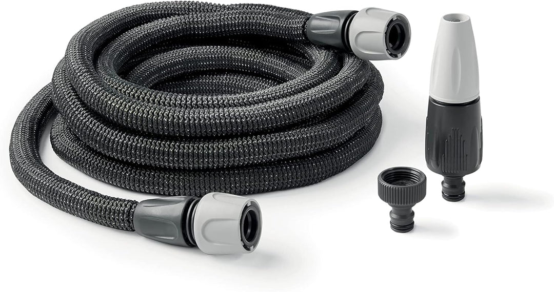 G.F. SRL, Aquapop Grey Easy 10, 10 Meter selbstverlängernder Gewebeschlauch, Made IN Italy, mit Mini